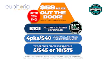 Euphoria Wellness - Marijuana Dispensary $59 1/2oz Out the Door | B1G1 Natures Chem Dispos