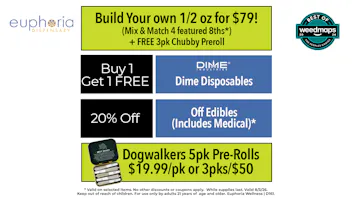 Euphoria Wellness - Marijuana Dispensary 4/$79 Mix & Match 8ths | B1G1 Dime Disposables