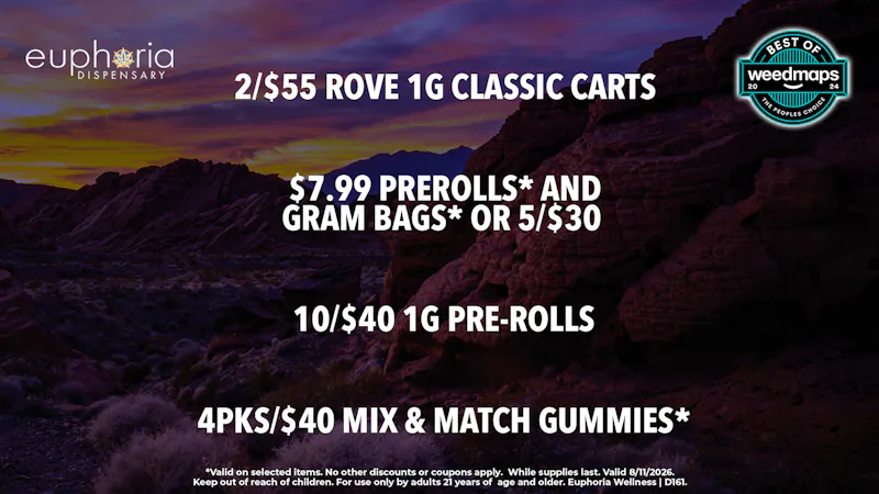 Euphoria Wellness - Marijuana Dispensary 2/$55 Rove 1g Classic Carts | 10/$40 1g Pre-Rolls