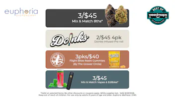 Euphoria Wellness - Marijuana Dispensary 3/$45 Mix & Match 8ths | 2/$45 Doinks Inf PR 4pk