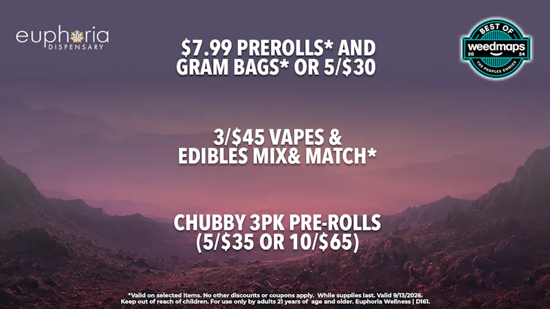 Euphoria Wellness - Marijuana Dispensary 5/$30 1g Pre-Rolls & Flower