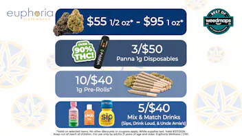 Euphoria Wellness - Marijuana Dispensary $55 1/2oz - $95 1oz | 10/$40 Mix & Match 1g PRs