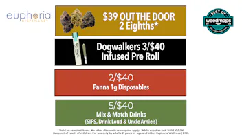 Euphoria Wellness - Marijuana Dispensary 2 8ths for $39 Out the Door | 2/$40 Panna Dispos