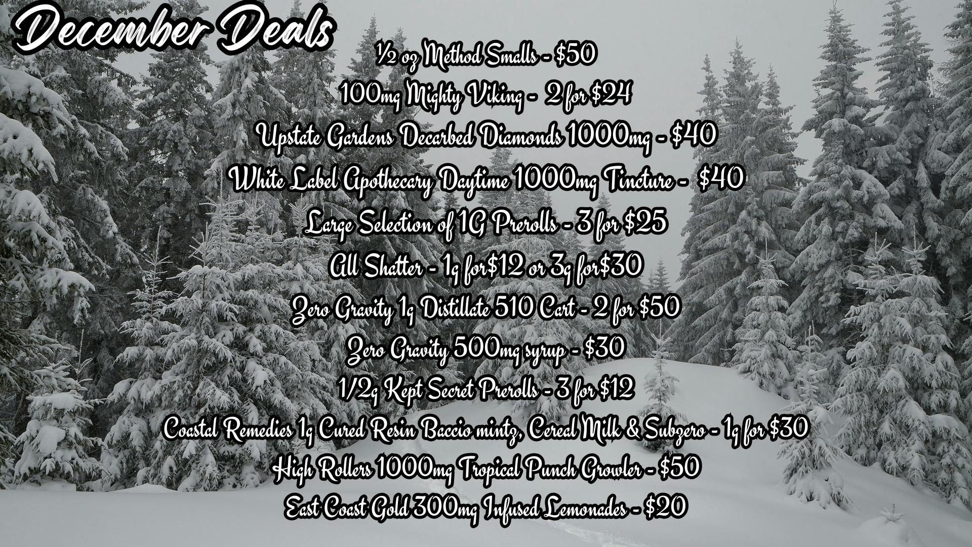 Experience Cannabis December Monthly Deals