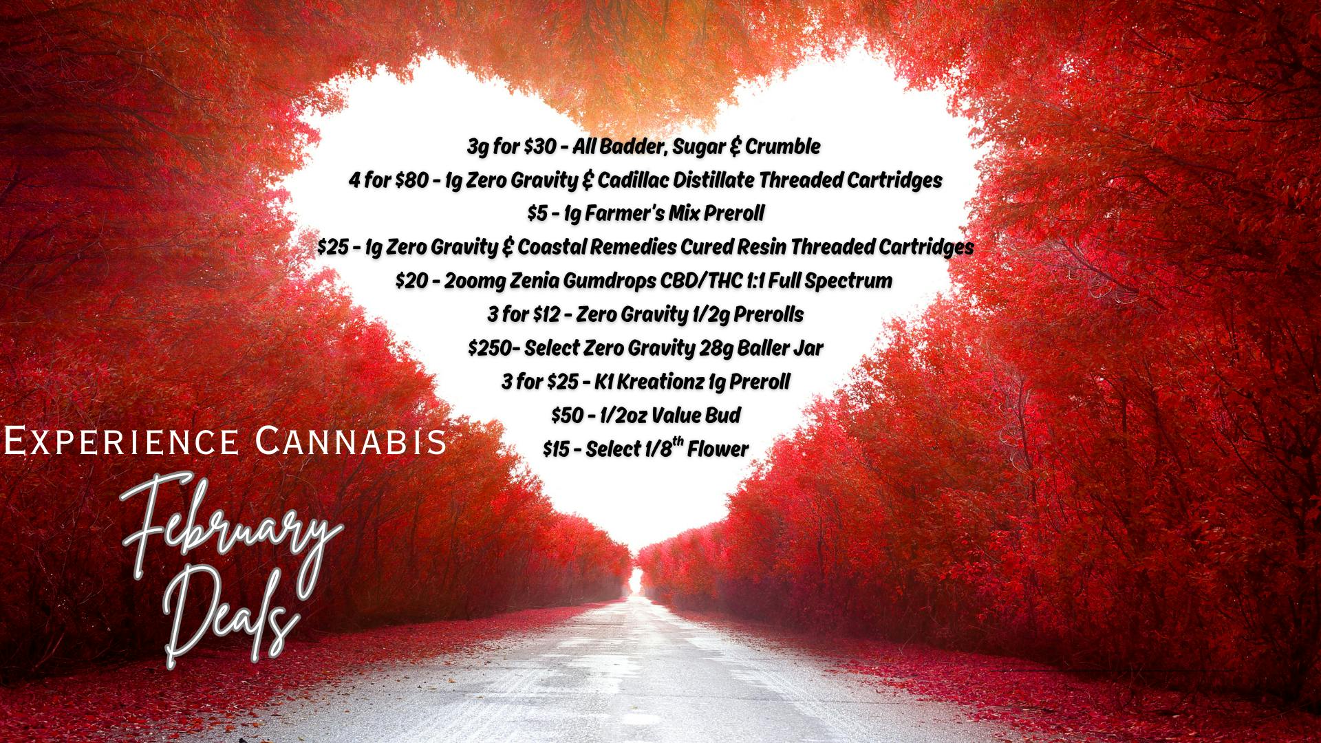 Experience Cannabis February Monthly Deals