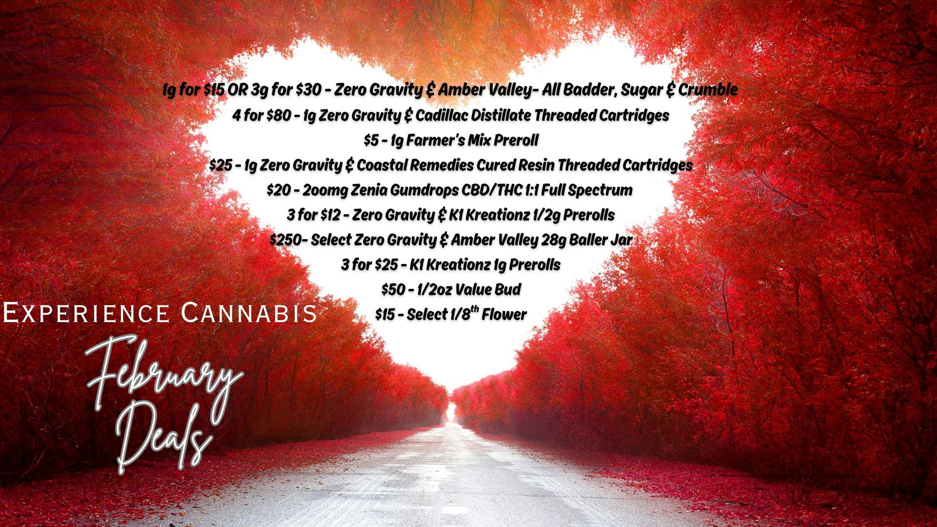 Experience Cannabis February Monthly Deals