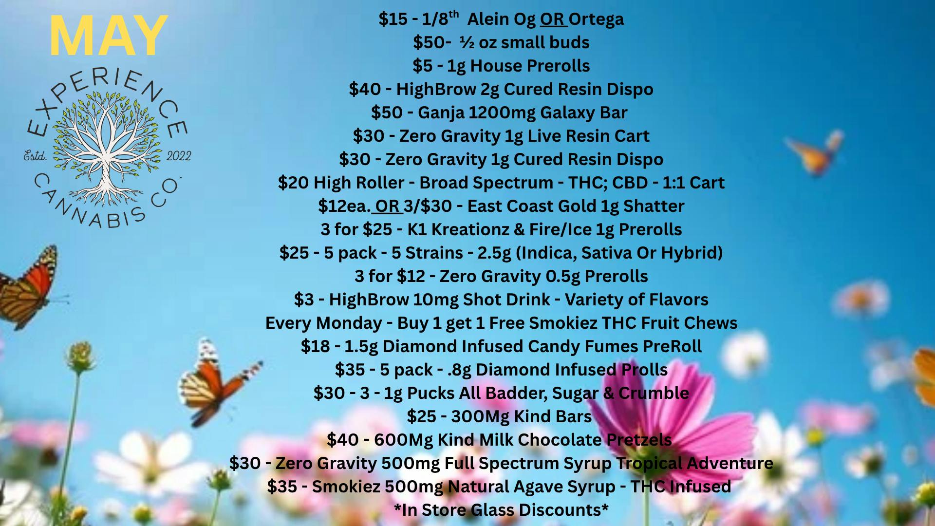 Experience Cannabis May Monthly Deals