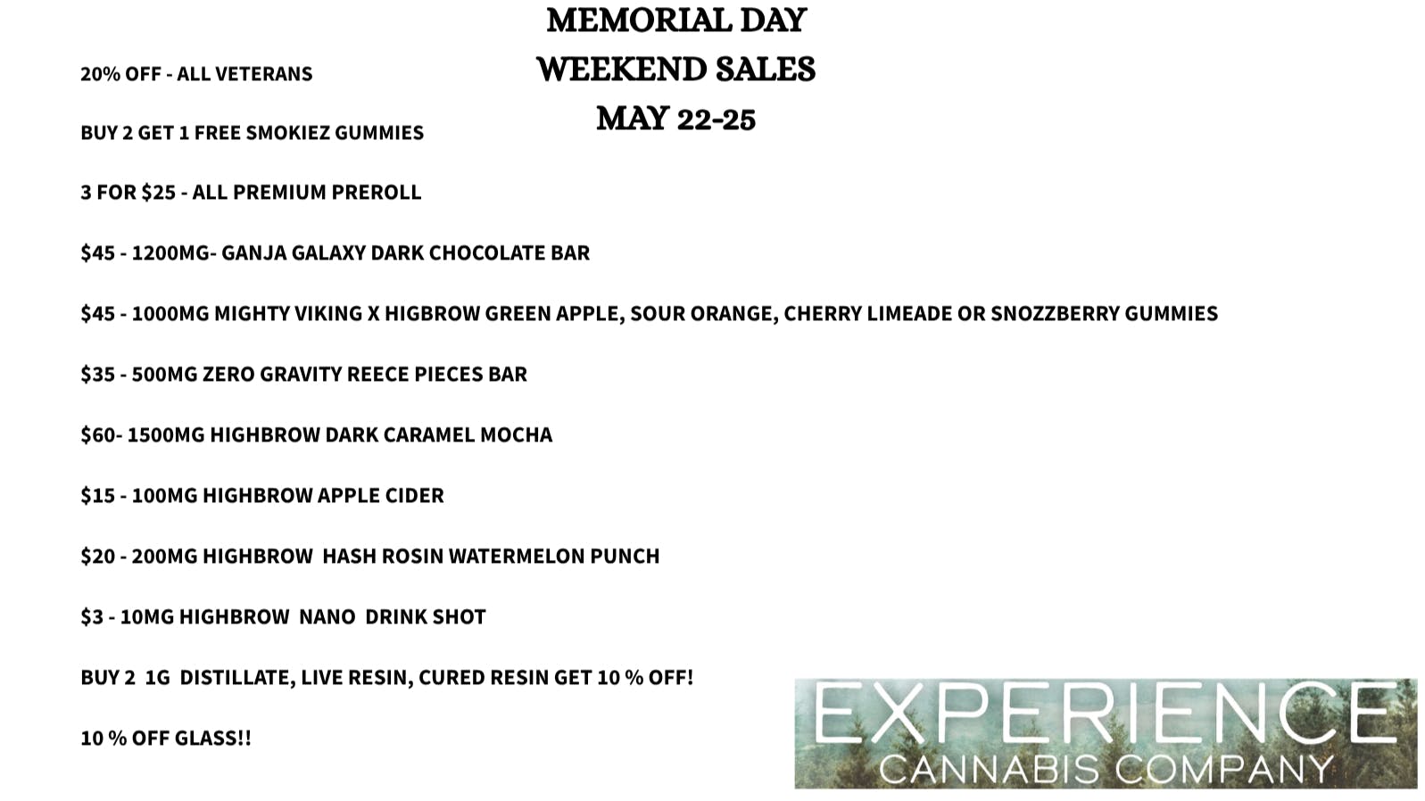 Experience Cannabis Memorial Day Weekend