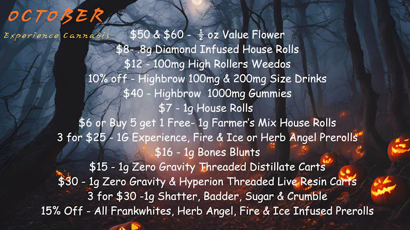 Experience Cannabis October Monthly Deals