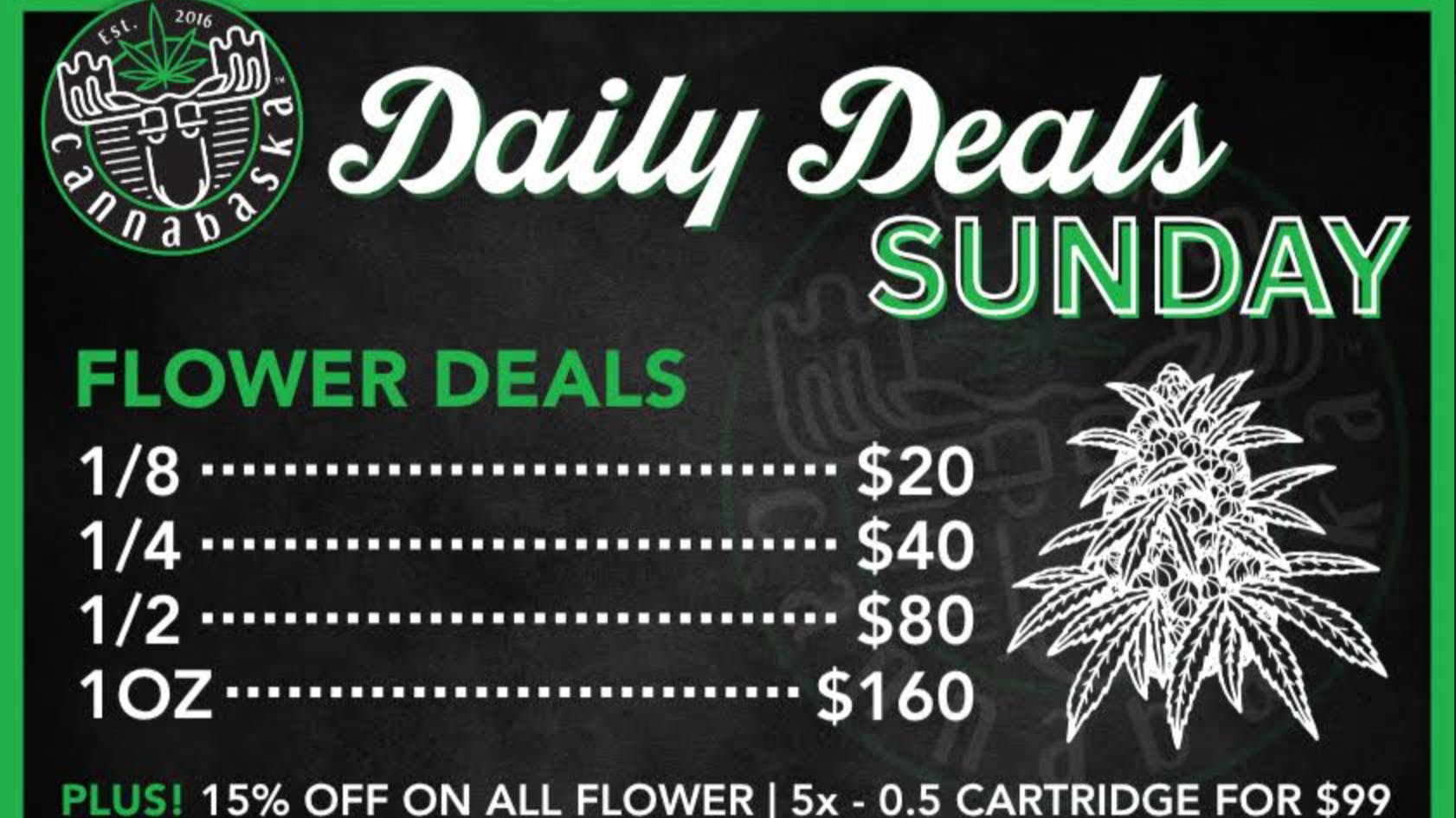 Cannabaska Sunday Flower Deals