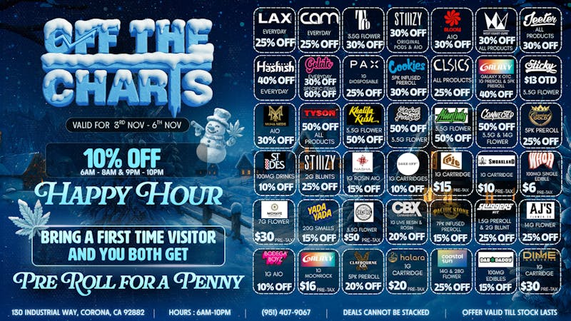 Off the Charts - Corona Bundle up and blaze up - winter deals are here! ❄️