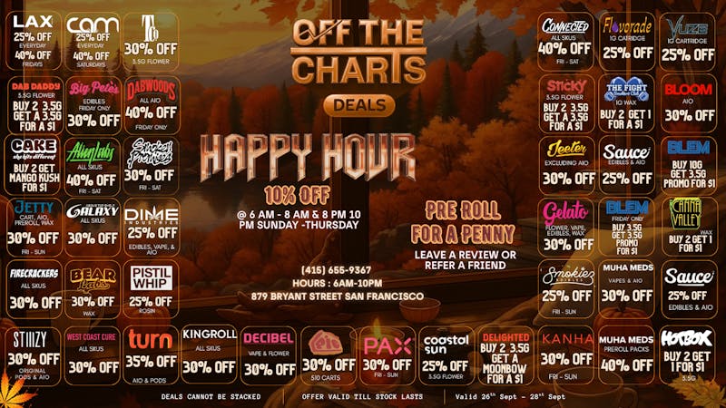 Off the Charts - San Francisco STOP BY HERE FIRST FOR YOUR FOLSOM DEALS