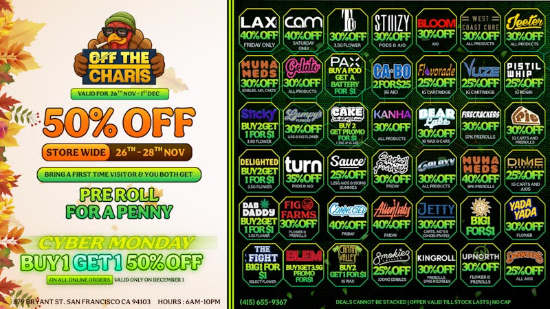 Off the Charts - San Francisco 50% OFF NO CAP 50% OFF 50% OFF NO CAP 50% OFF