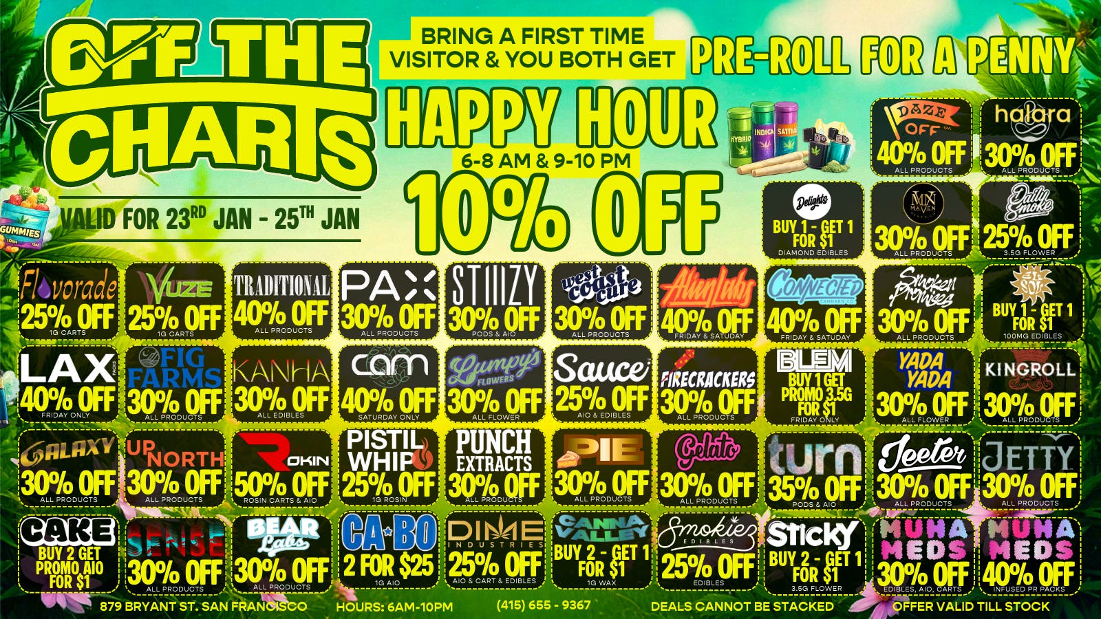 Off the Charts - San Francisco BEST DEALS FOR THE BEST BUD!!!!