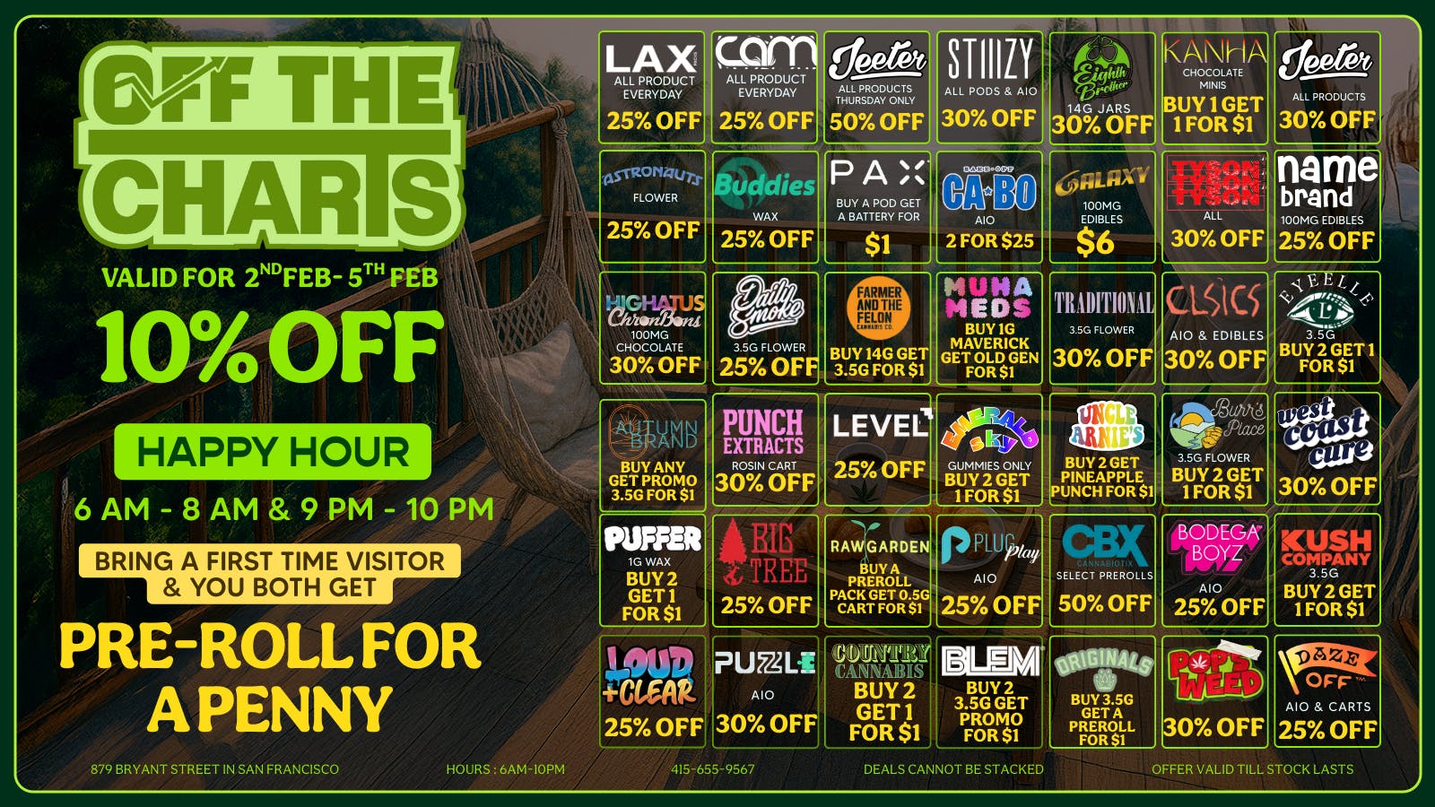 Off the Charts - San Francisco SUPER DEALS START @ OTC !!! BEST IN THE CITY!!