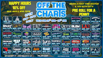 Off the Charts - San Francisco Still time to SAVE BIG! POST 420 DEALS ARE HERE!