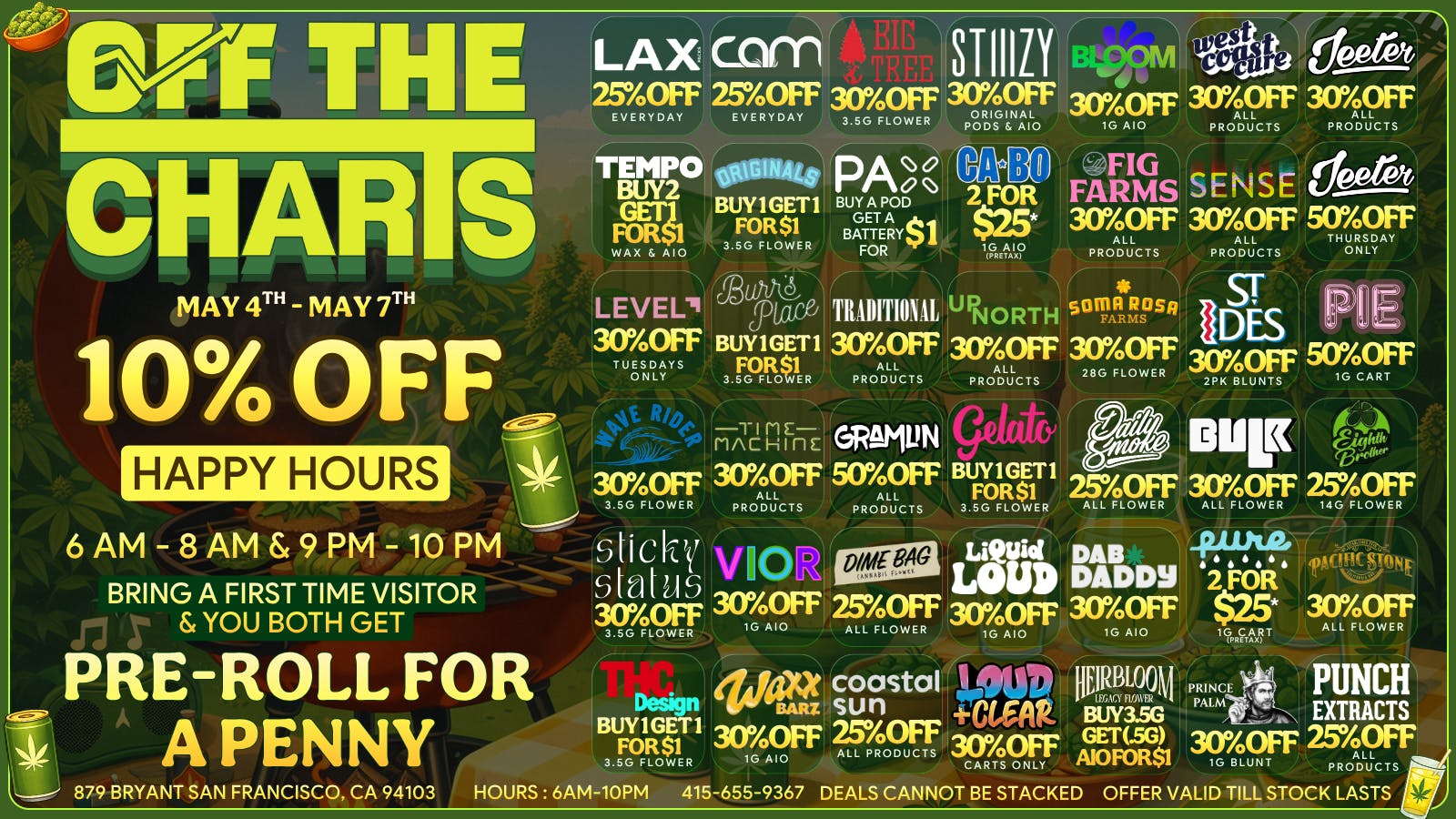 Off the Charts - San Francisco APRIL SHOWERS BRING MAYYYY FLOWER DEALS!!!!