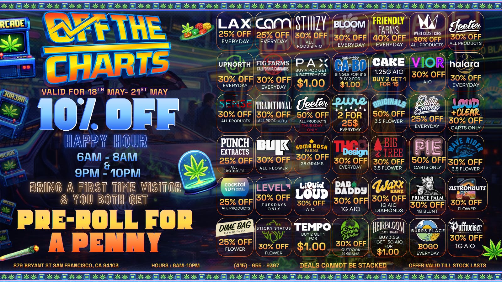 Off the Charts - San Francisco Top Shelf. Bottom Prices! BEST IN THE BAY!!!!!