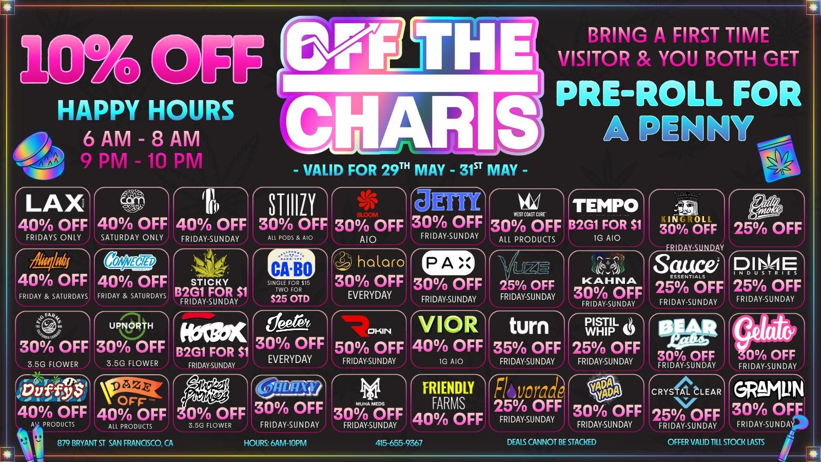 Off the Charts - San Francisco Best in the Bay!! Cant miss! Fresh drops weekly