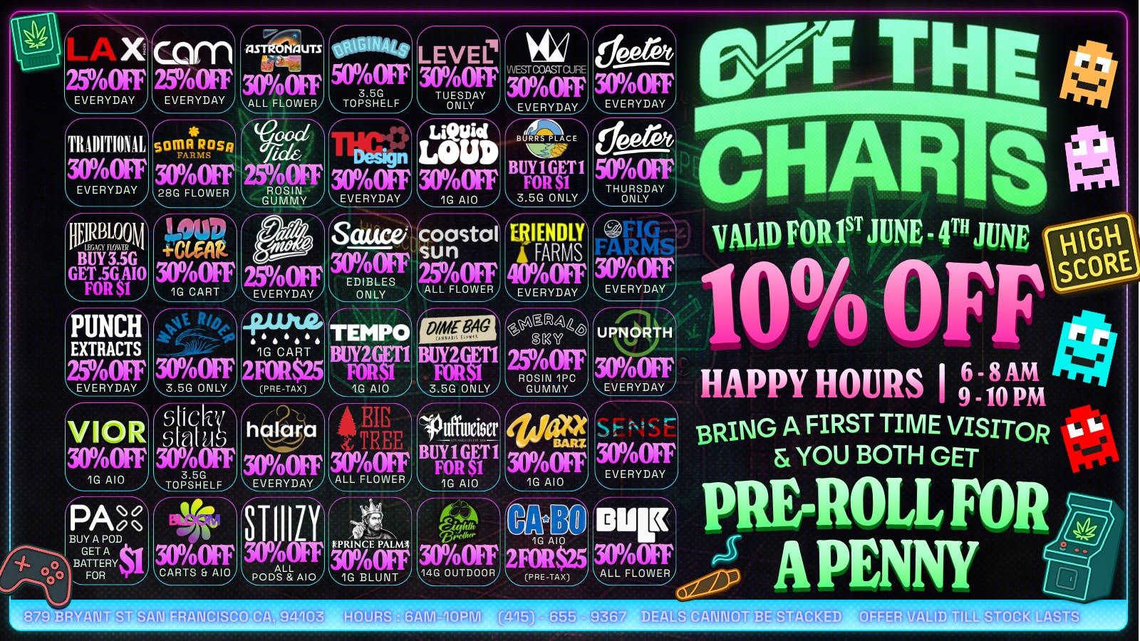 Off the Charts - San Francisco BEST DEALS AROUND!!!!!