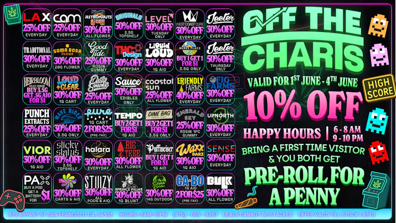 Off the Charts - San Francisco BEST DEALS AROUND!!!!!
