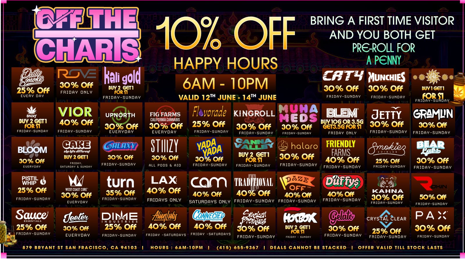 Off the Charts - San Francisco #1 in the BAY! CHECK THE REVIEWS!! FIRE DEALS!