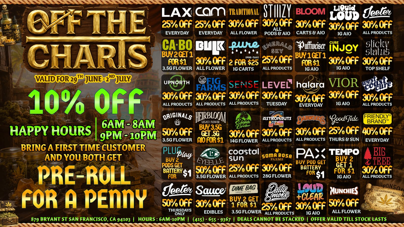 Off the Charts - San Francisco BEST BUD AT THE BEST PRICE AT THE BEST SHOP!!!!!