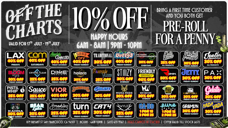 Off the Charts - San Francisco DEALS DEALS DEALS DEALS DEALS