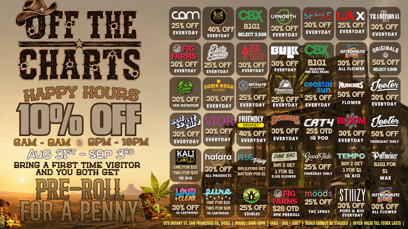 Off the Charts - San Francisco BEST DEALS IN THE WEST!!!