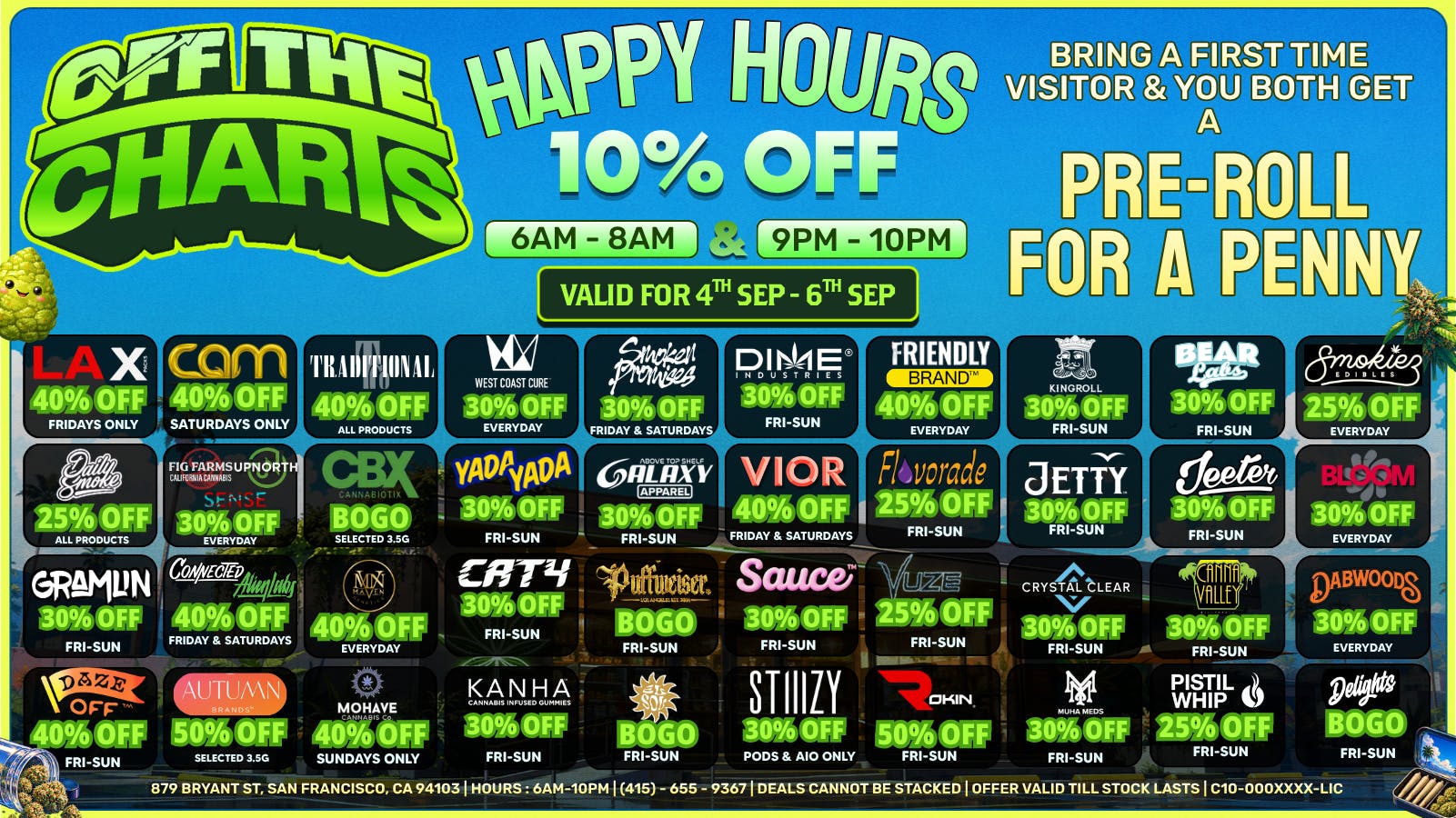 Off the Charts - San Francisco LAST COUPLE DAYS FOR THESE CRAZY DEALS!!