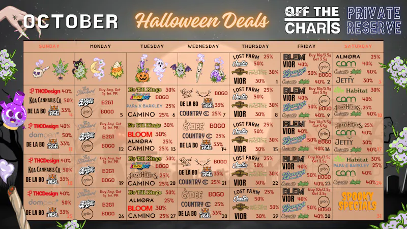 OFF THE CHARTS - WEHO Spooky Savings! OCTOBER DEALS