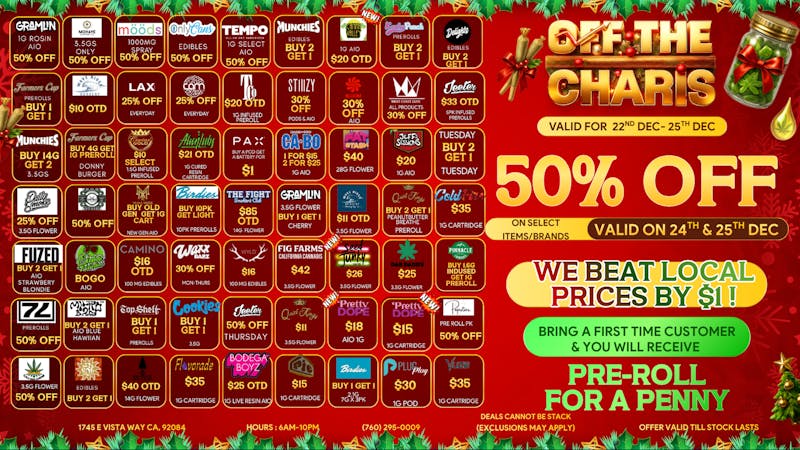 Off the Charts - Vista Are You Done Holiday Shopping-20 Entire Store