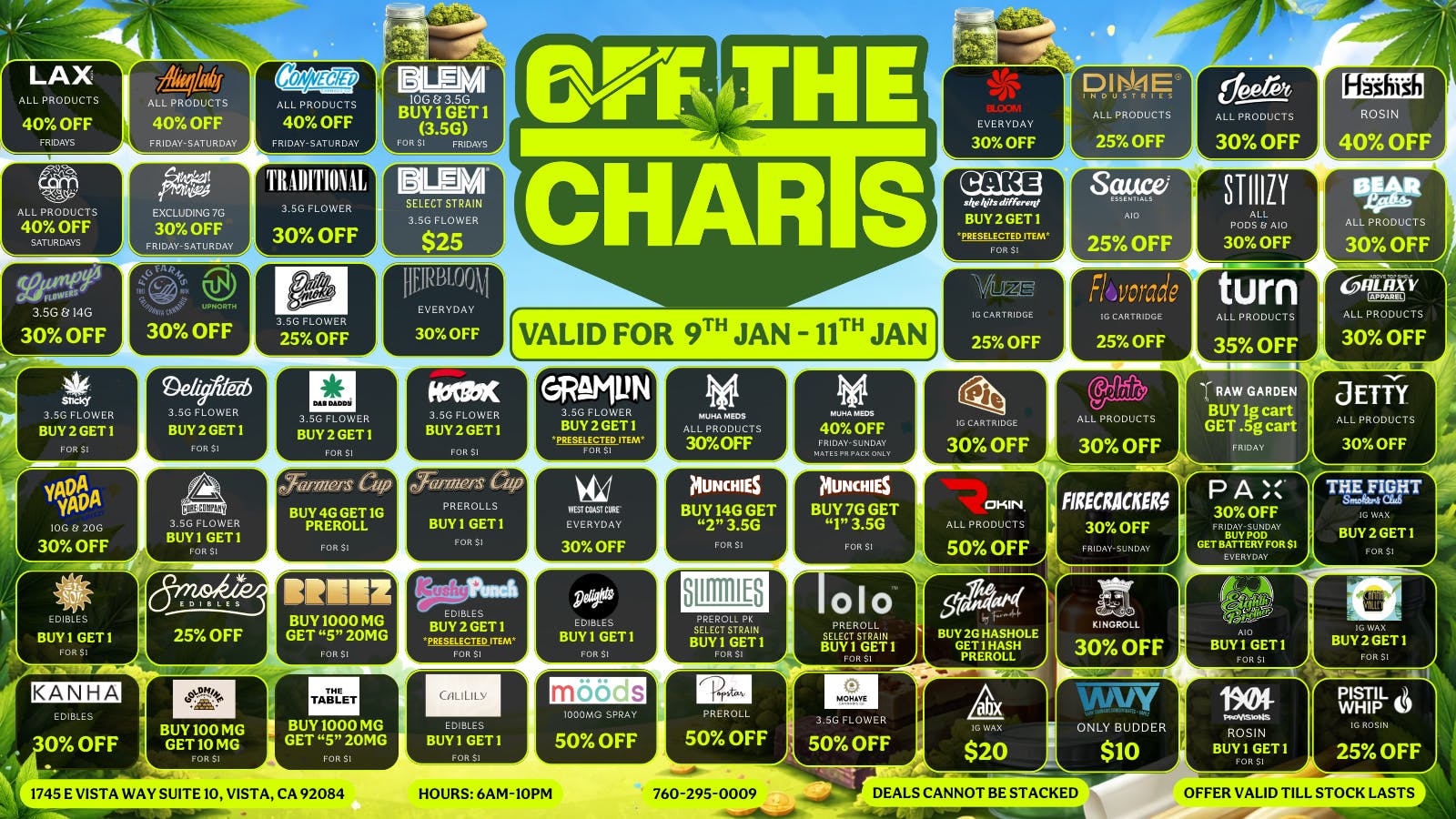 Off the Charts - Vista 20% OFF - WELCOME NEW YEAR!