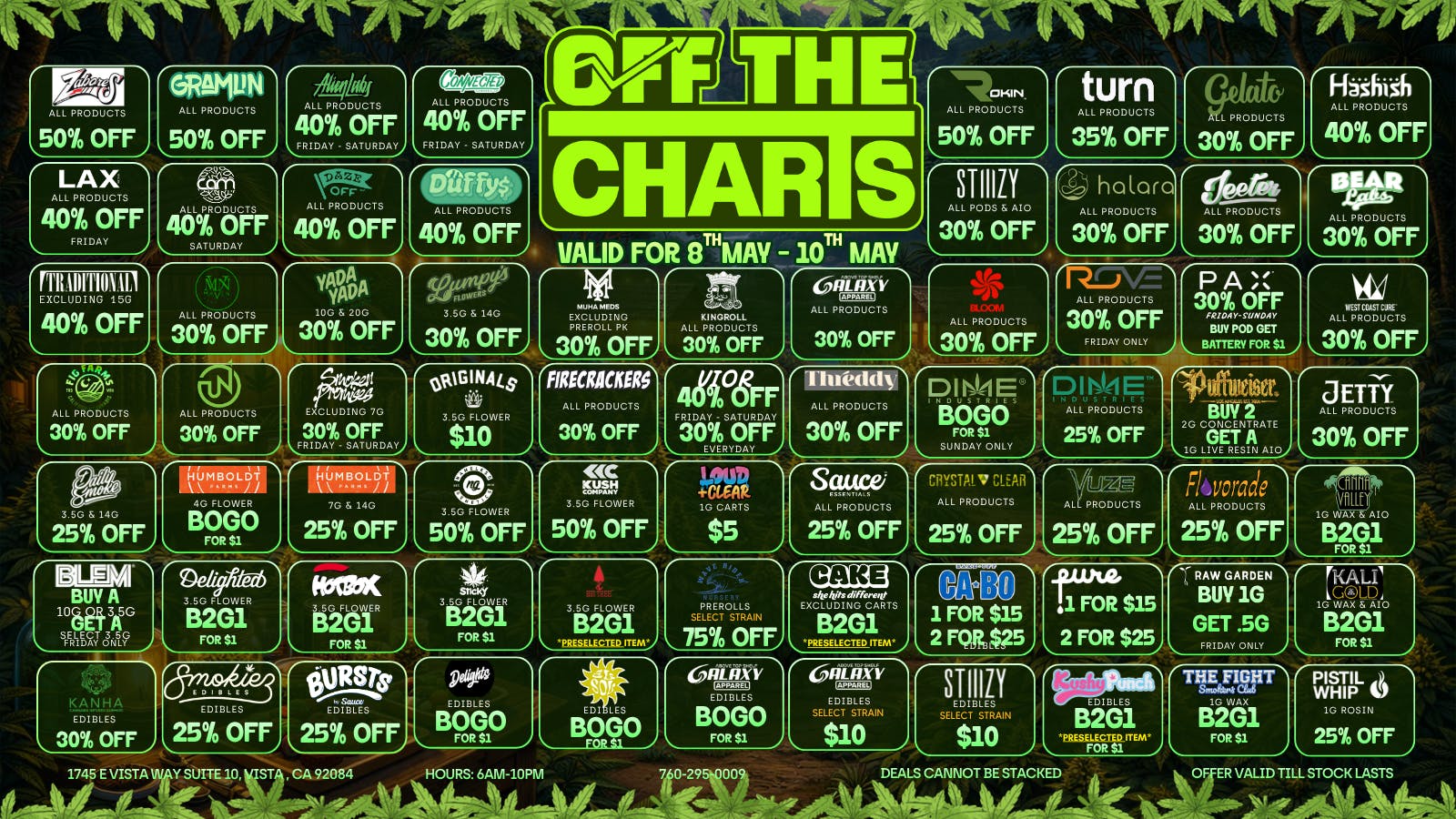 Off the Charts - Vista TREAT MOM, TREAT YOURSELF 20% OFF ALL WEEKEND!