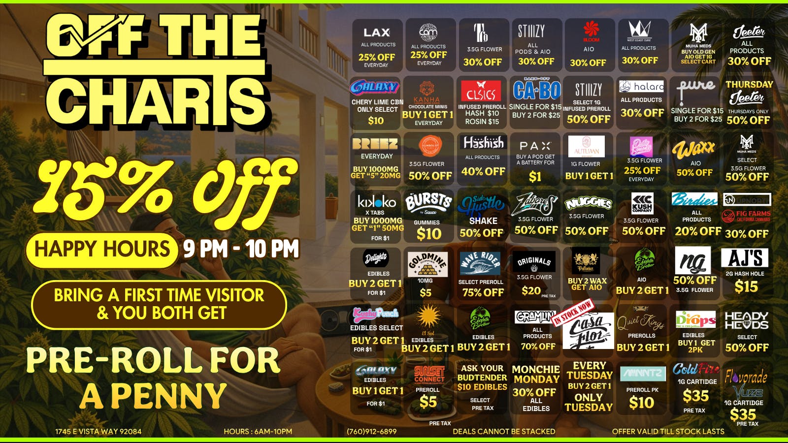Off the Charts - Vista 20%OFF-STORE WIDE