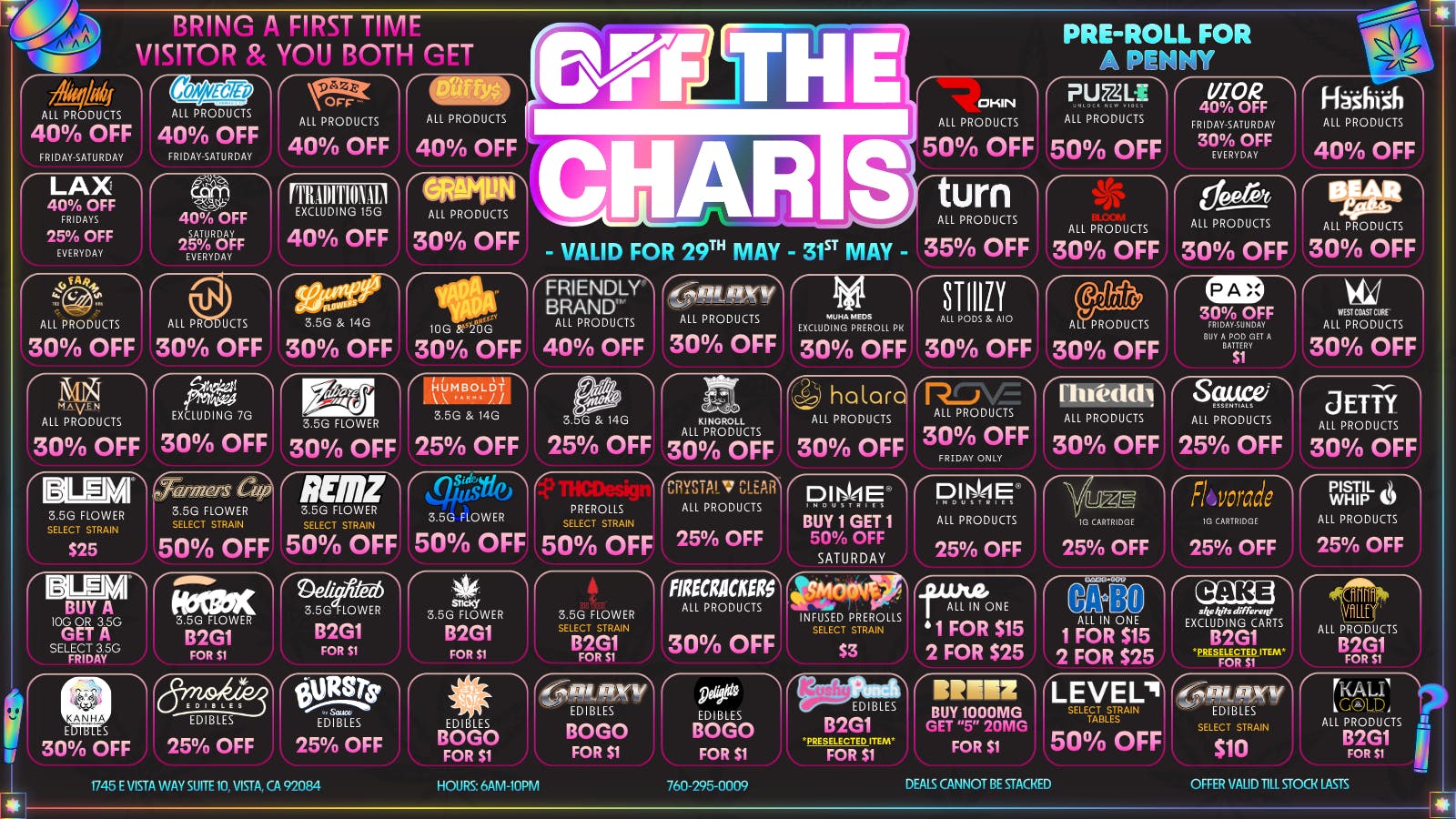 Off the Charts - Vista Finish May Lifted - 20% OFF THE ENTIRE STORE!