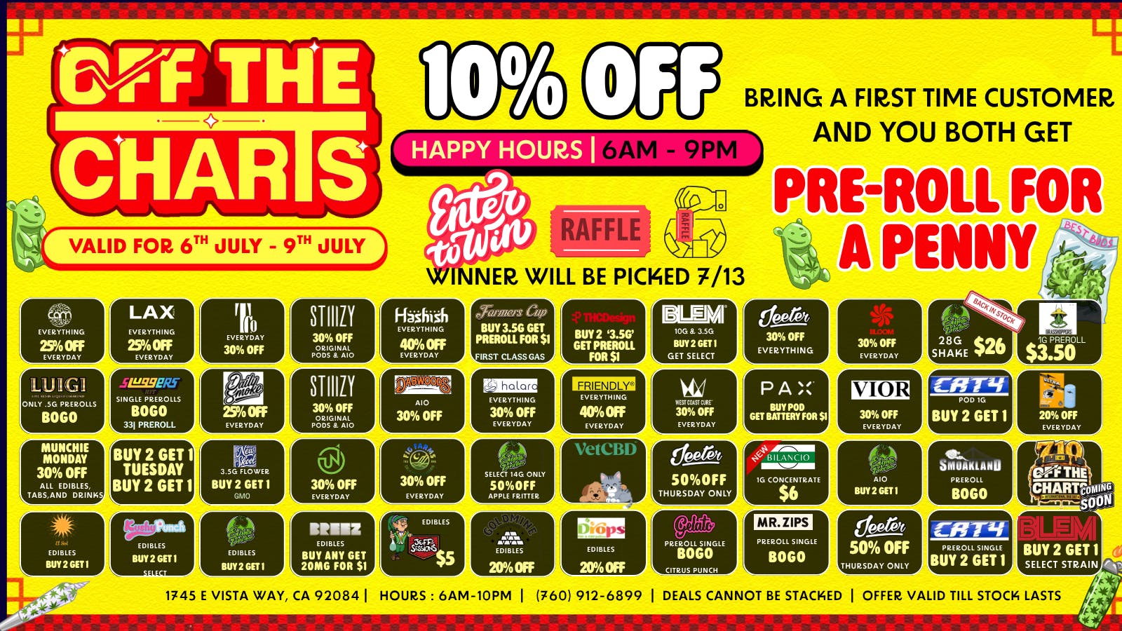 Off the Charts - Vista EARLY 710 SAVINGS: 20% OFF-STOREWIDE