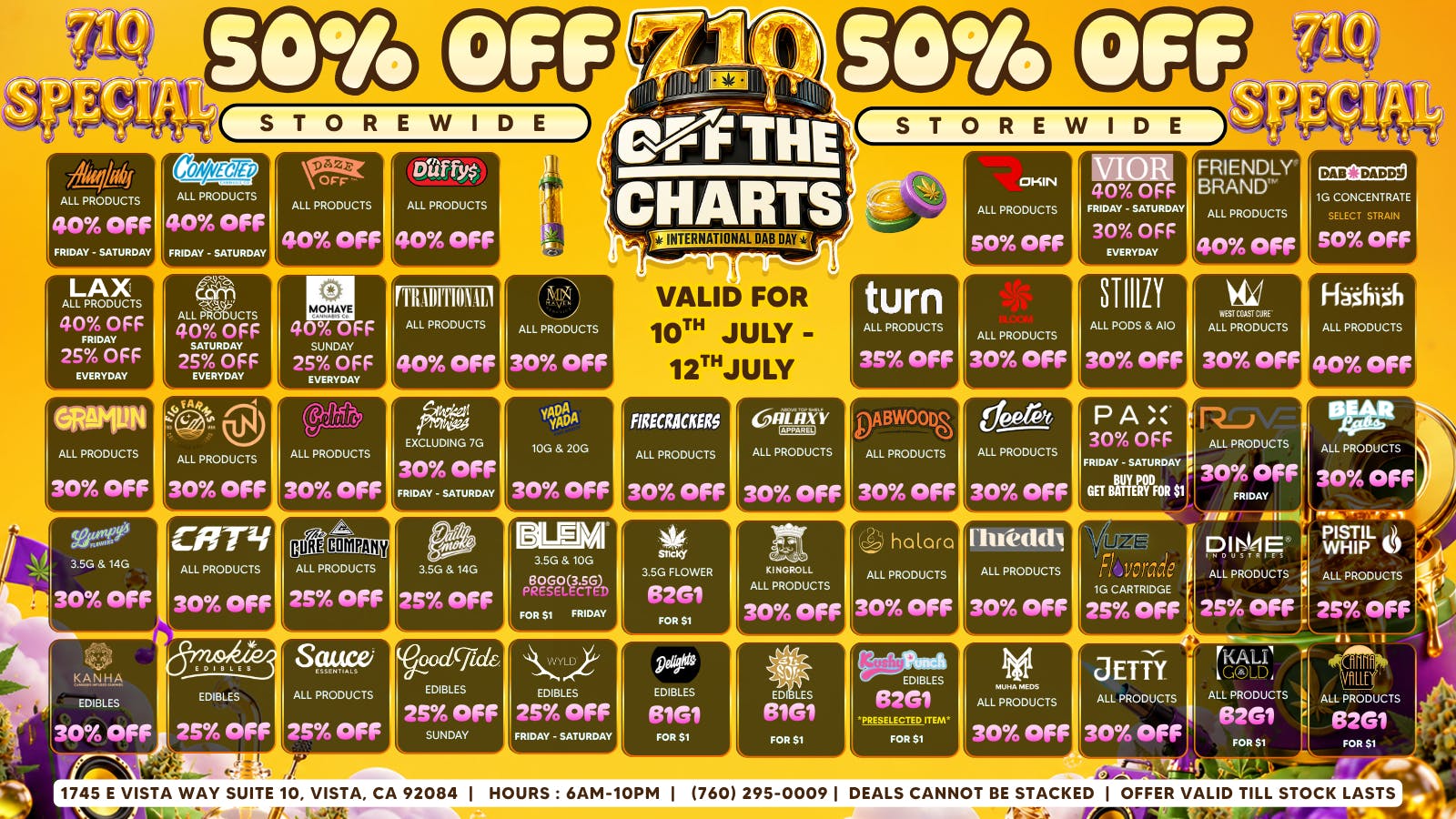 Off the Charts - Vista 50% OFF 7/10 - 20% OFF (SAT,SUN)