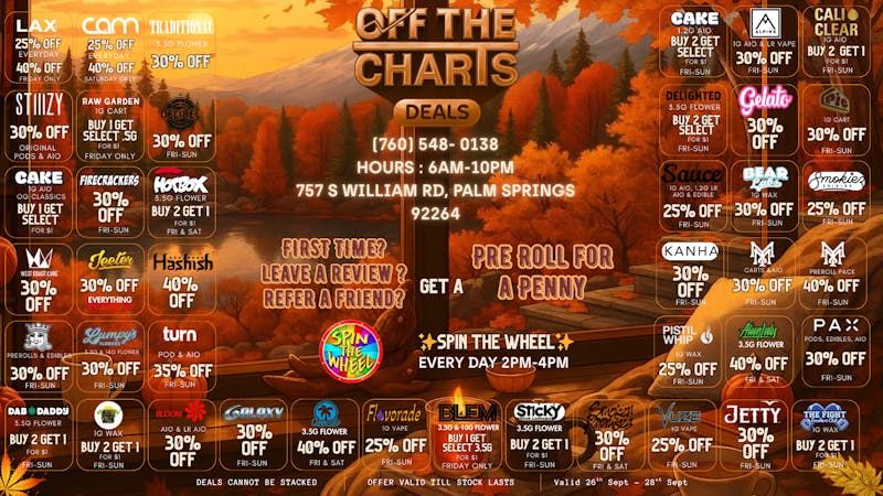 OTC Dispensary & Lounge Celebrate Autumn with the BEST deals in the Valley