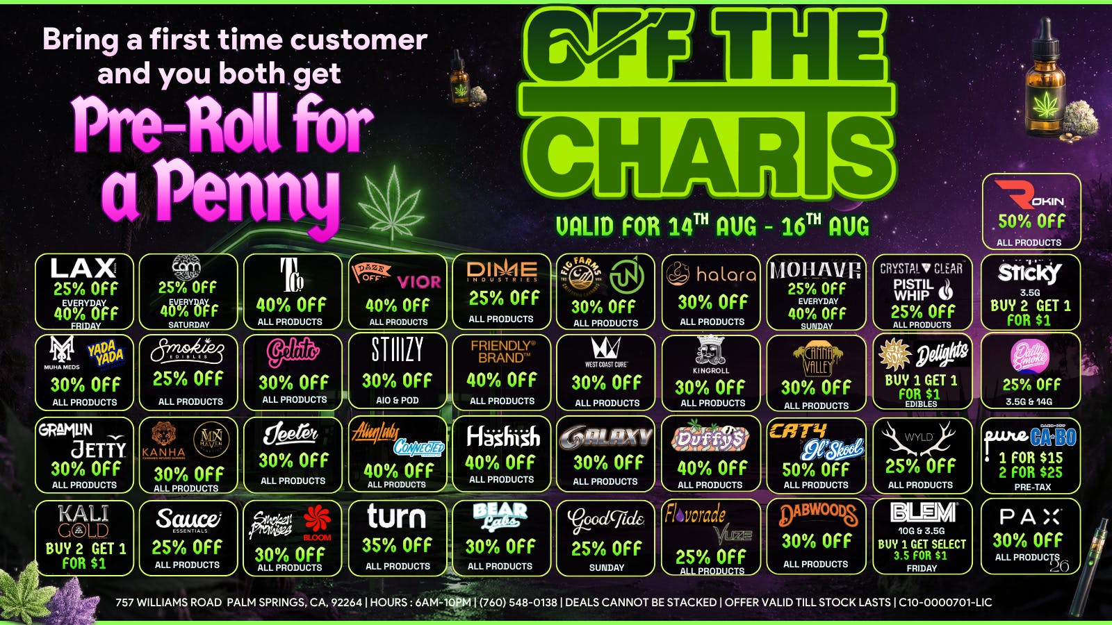 ASH'S FIRST LLC BEST WEEKEND DEALS!! WEED LOVE TO SEE YOU!