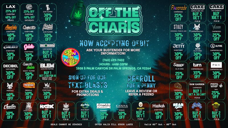 Off The Charts - Palm Springs DEALS DEALS DEALS !!!