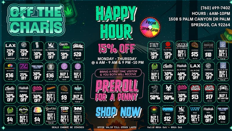 Off The Charts - Palm Springs DEALS DEALS DEALS !!!