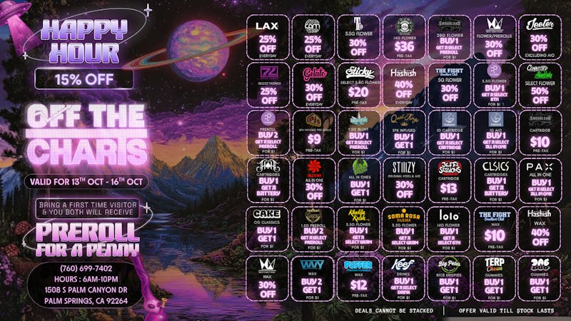 Off The Charts - Palm Springs DEALS DEALS DEALS !