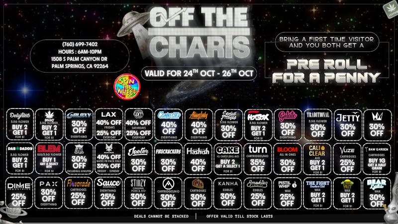 Off The Charts - Palm Springs Celebrate Autumn with the BEST deals in the Valley