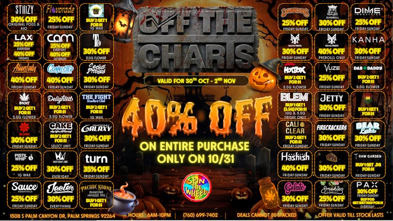 Off The Charts - Palm Springs NO TRICKS, JUST TREATS!!!