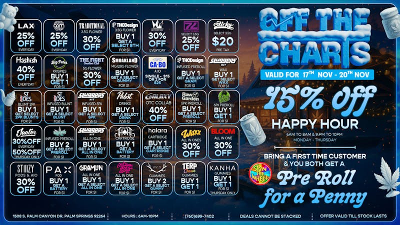 Off The Charts - Palm Springs BEST DEALS IN THE VALLEY!!