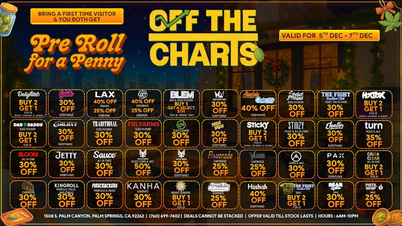 Off The Charts - Palm Springs DEALS DEALS DEALS !!!