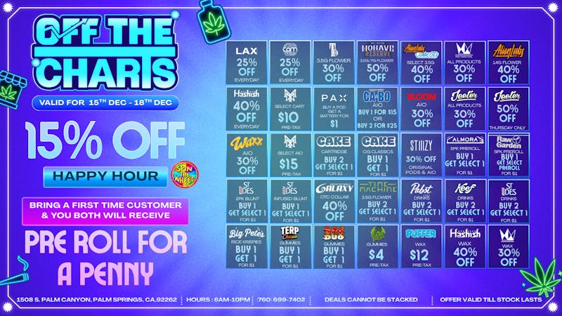 Off The Charts - Palm Springs BEST SELECTION, BEST DEALS @ OTC!!!!😁😁😁