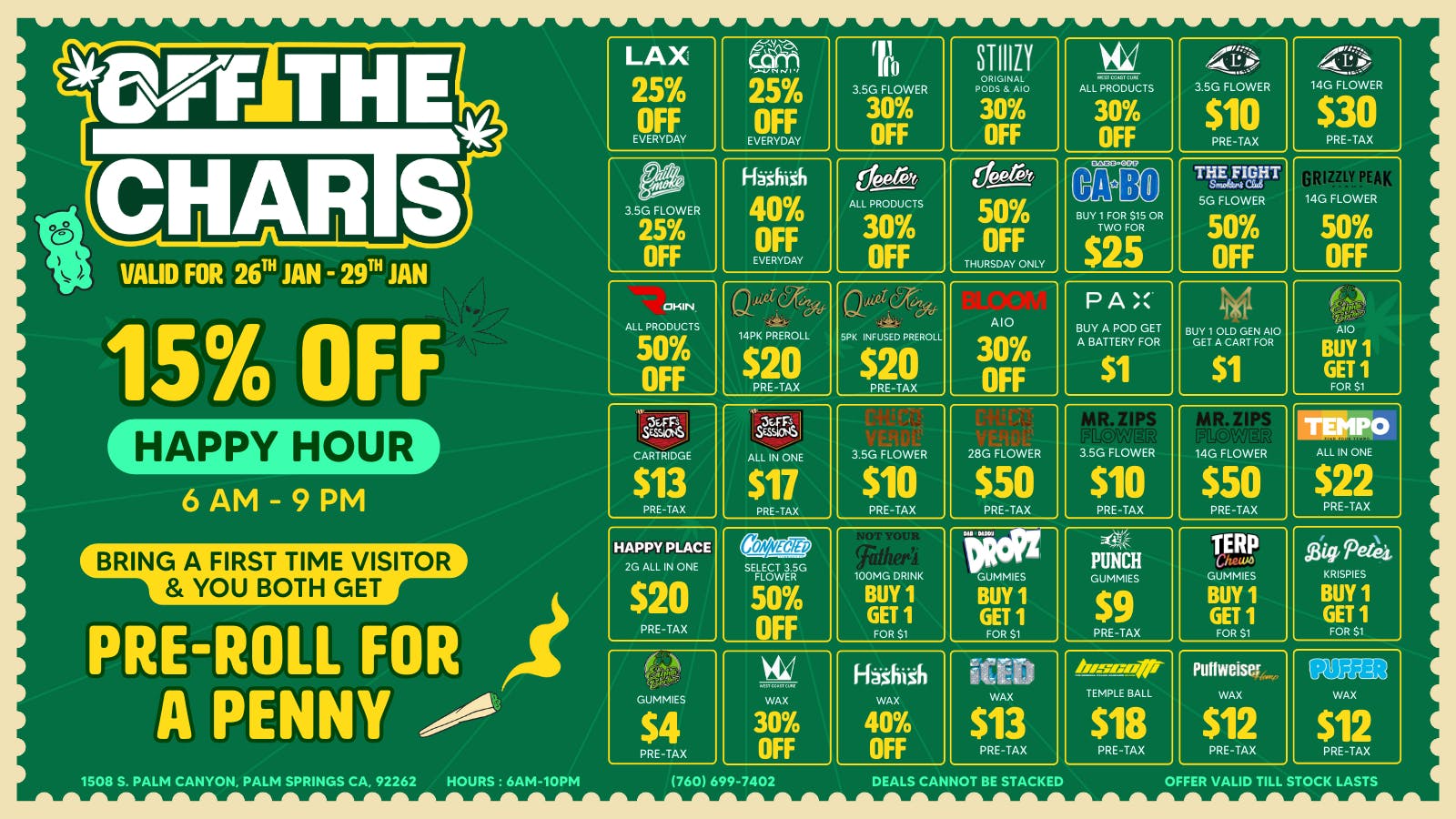 Off The Charts - Palm Springs DEALS! DEALS! DEALS!