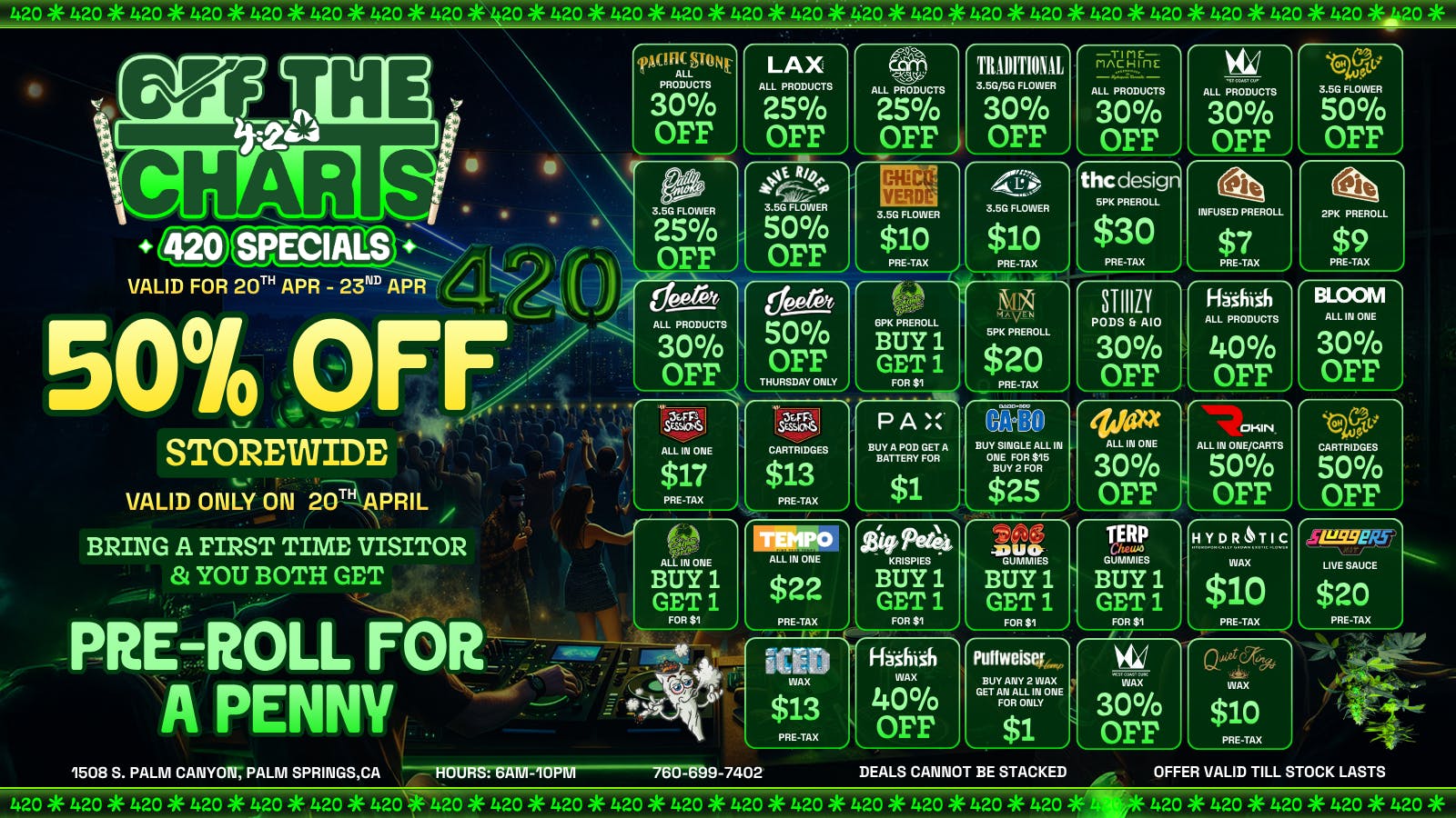 Off The Charts - Palm Springs South Smoke More, Pay Less